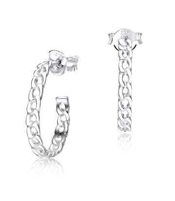 Designed Chain Silver Stud Earring STS-3013